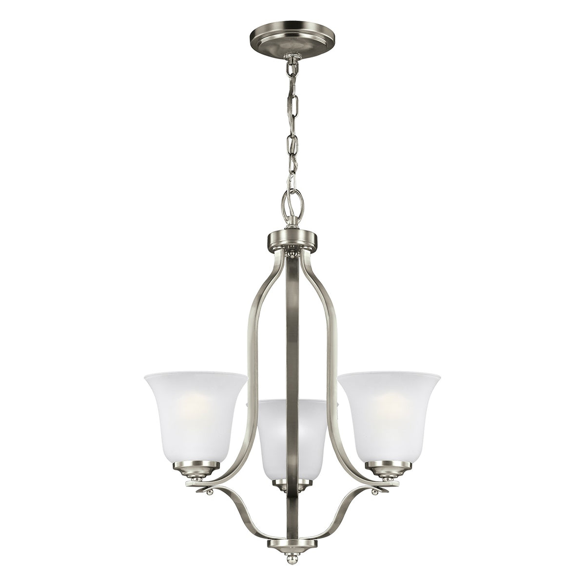 Emmons Three Light Chandelier in Brushed Nickel