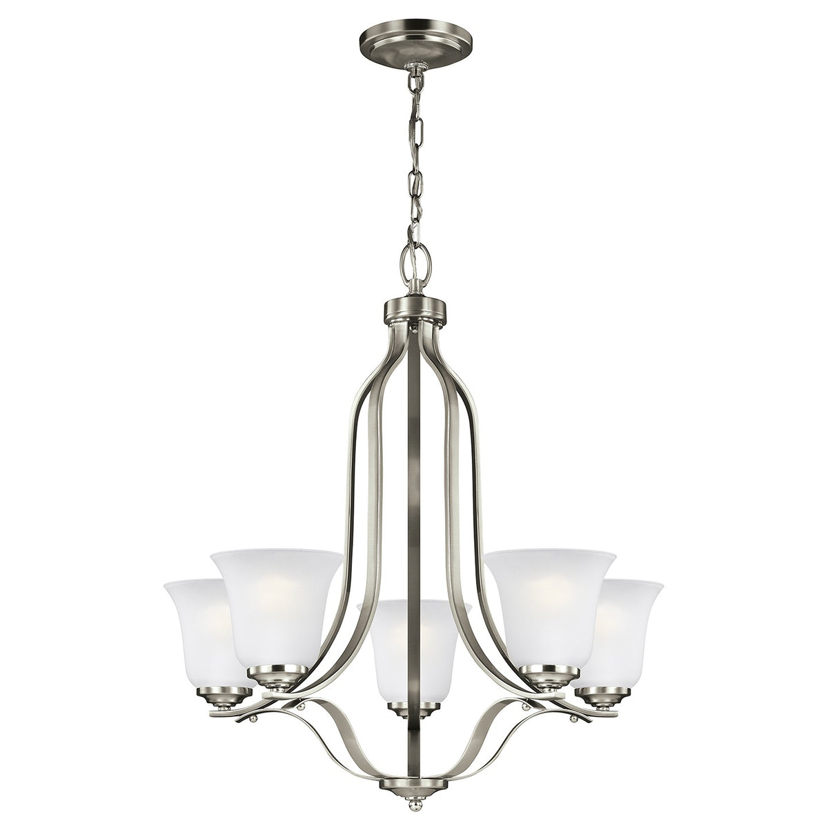 Emmons Five Light Chandelier in Brushed Nickel