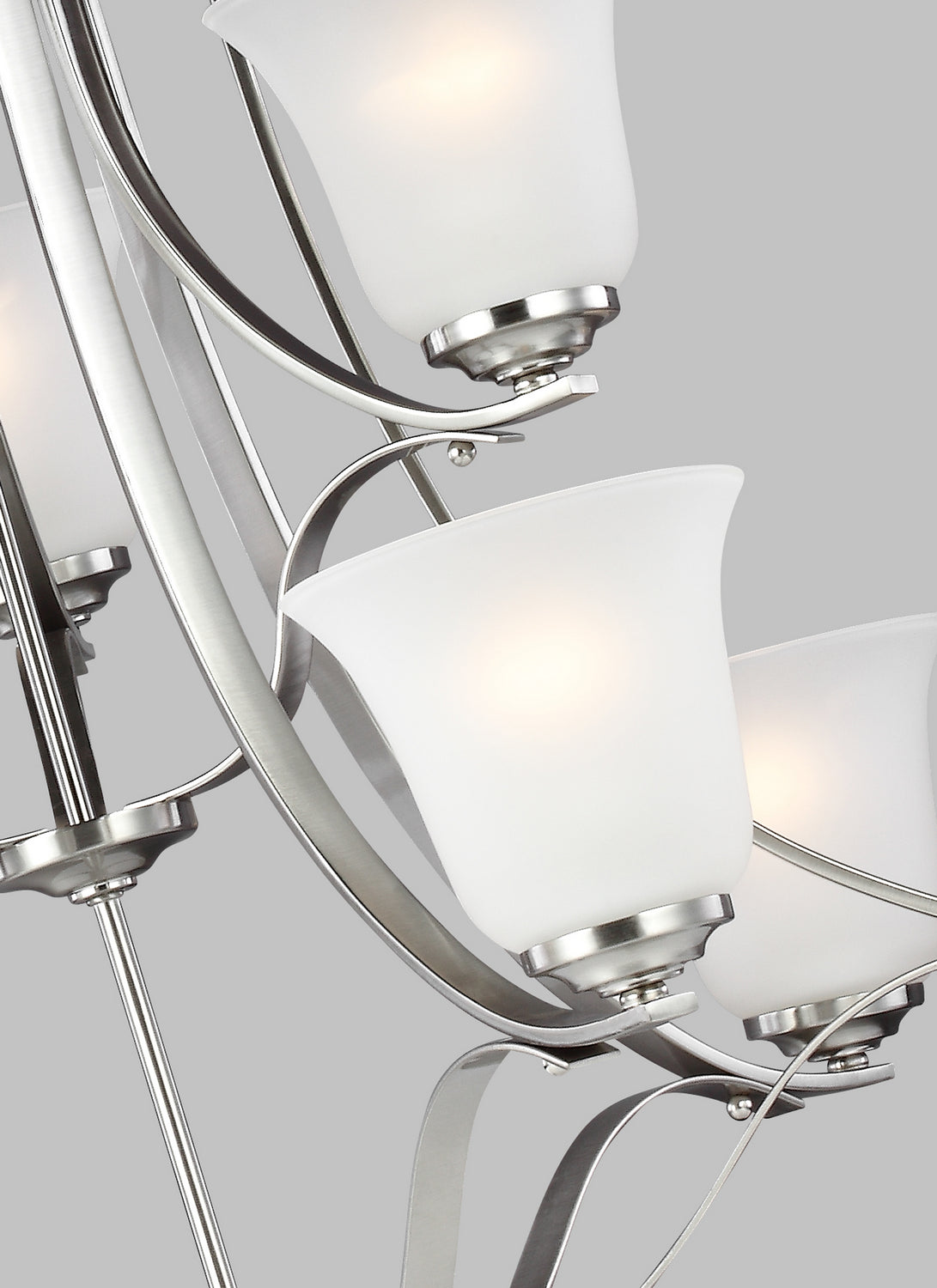 Emmons Nine Light Chandelier in Brushed Nickel
