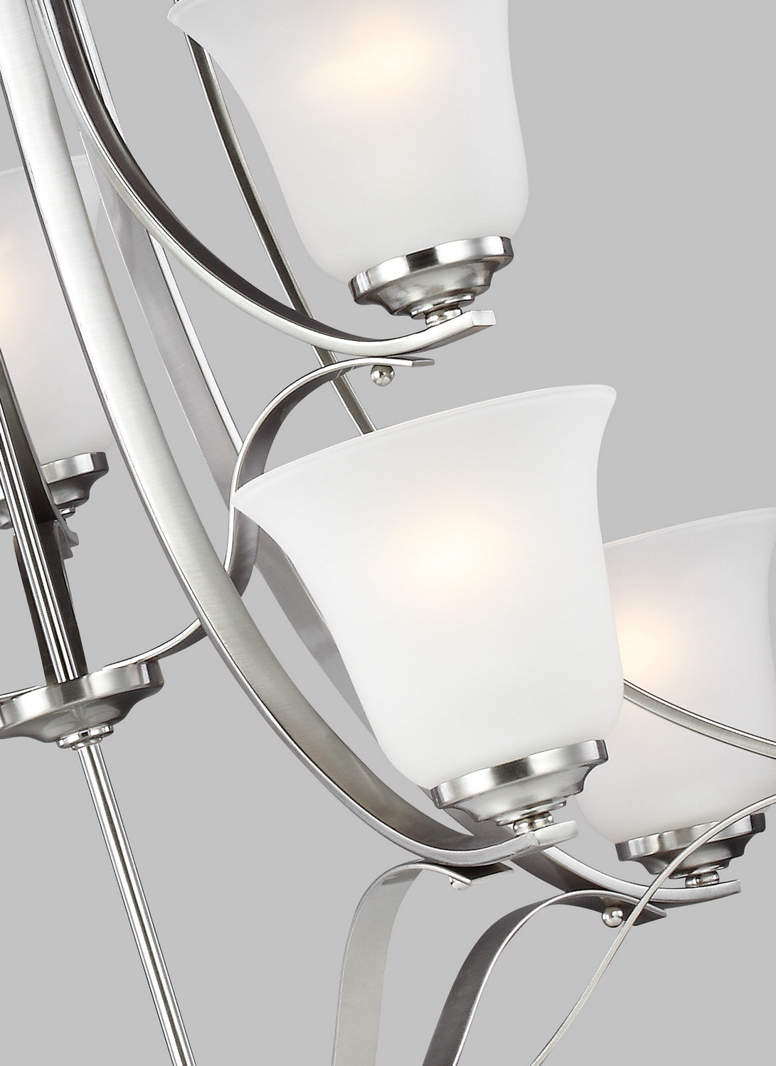Emmons Nine Light Chandelier in Brushed Nickel