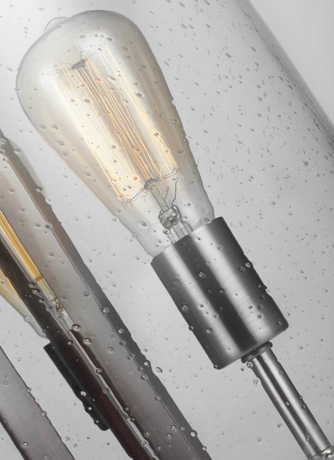 Suspension Dawes à trois lumières pour hall ou entrée, en nickel brossé