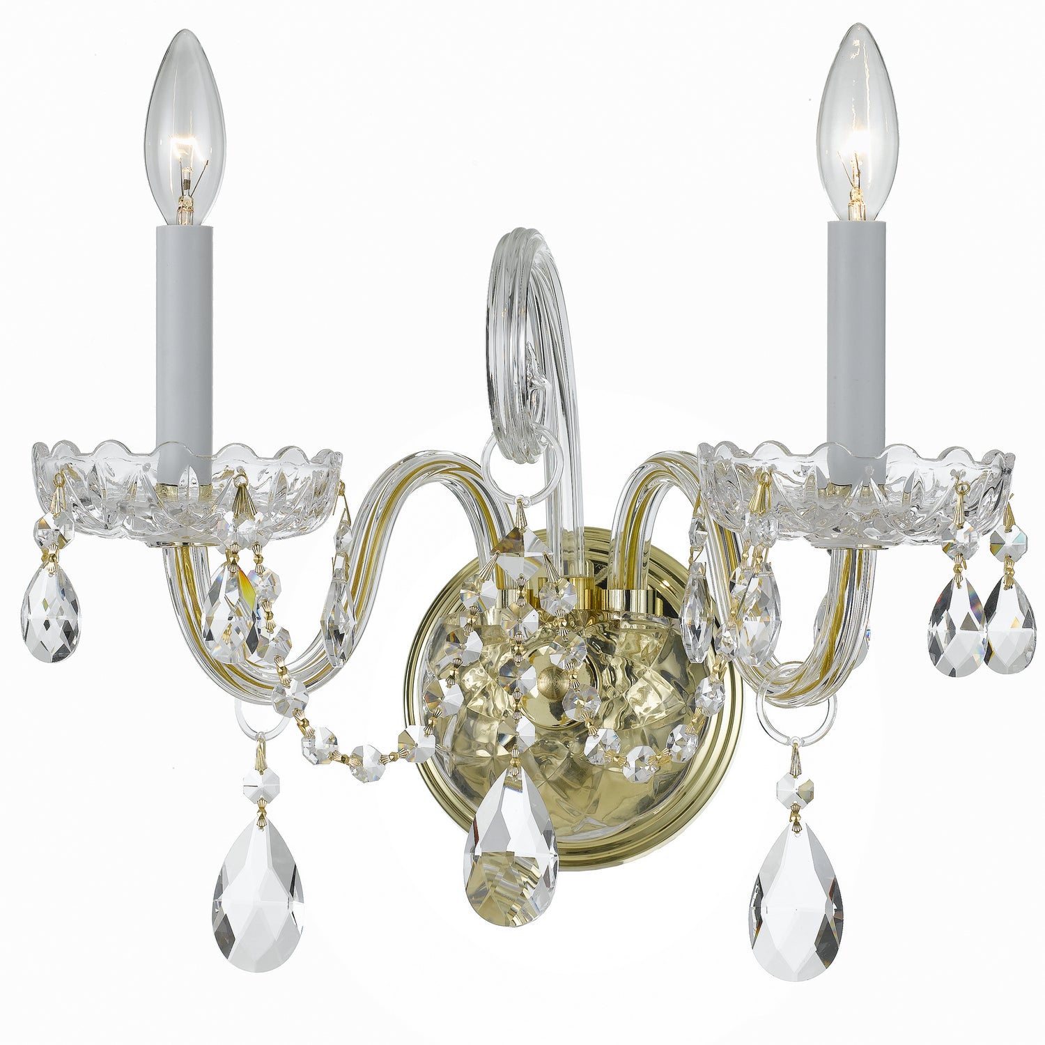 Traditional Crystal Two Light Wall Sconce