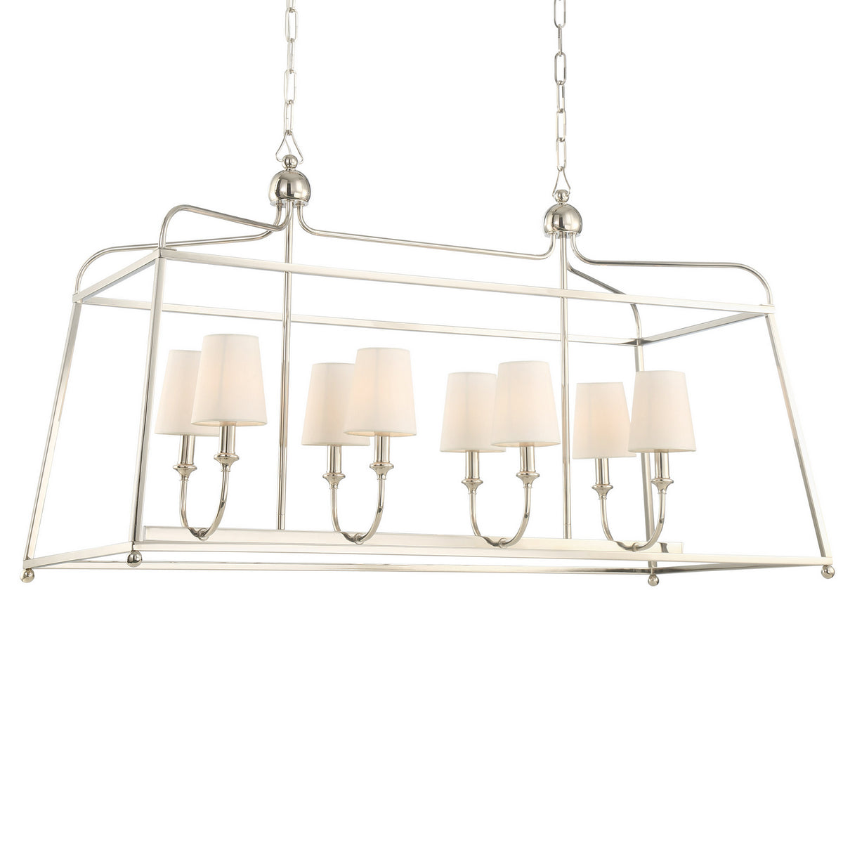 Sylvan Eight Light Chandelier in Polished Nickel