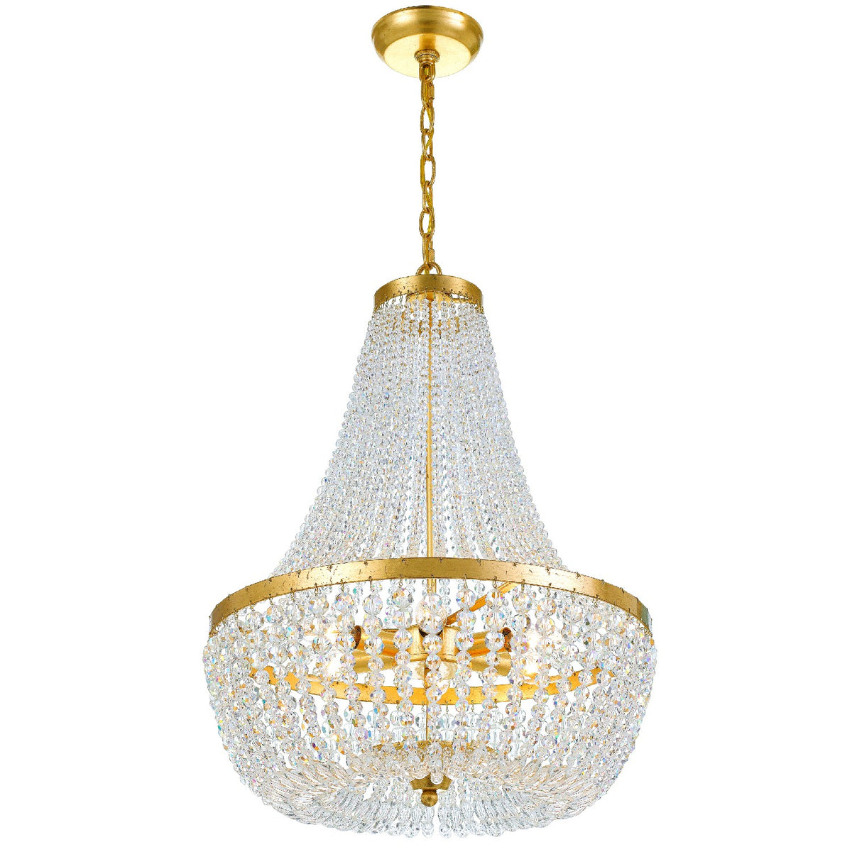 Rylee Six Light Chandelier in Antique Gold