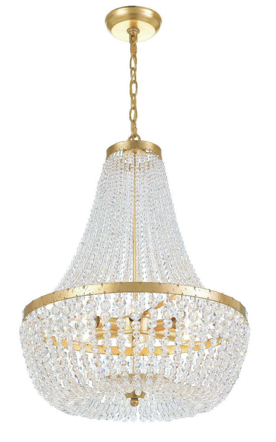 Rylee Six Light Chandelier in Antique Gold
