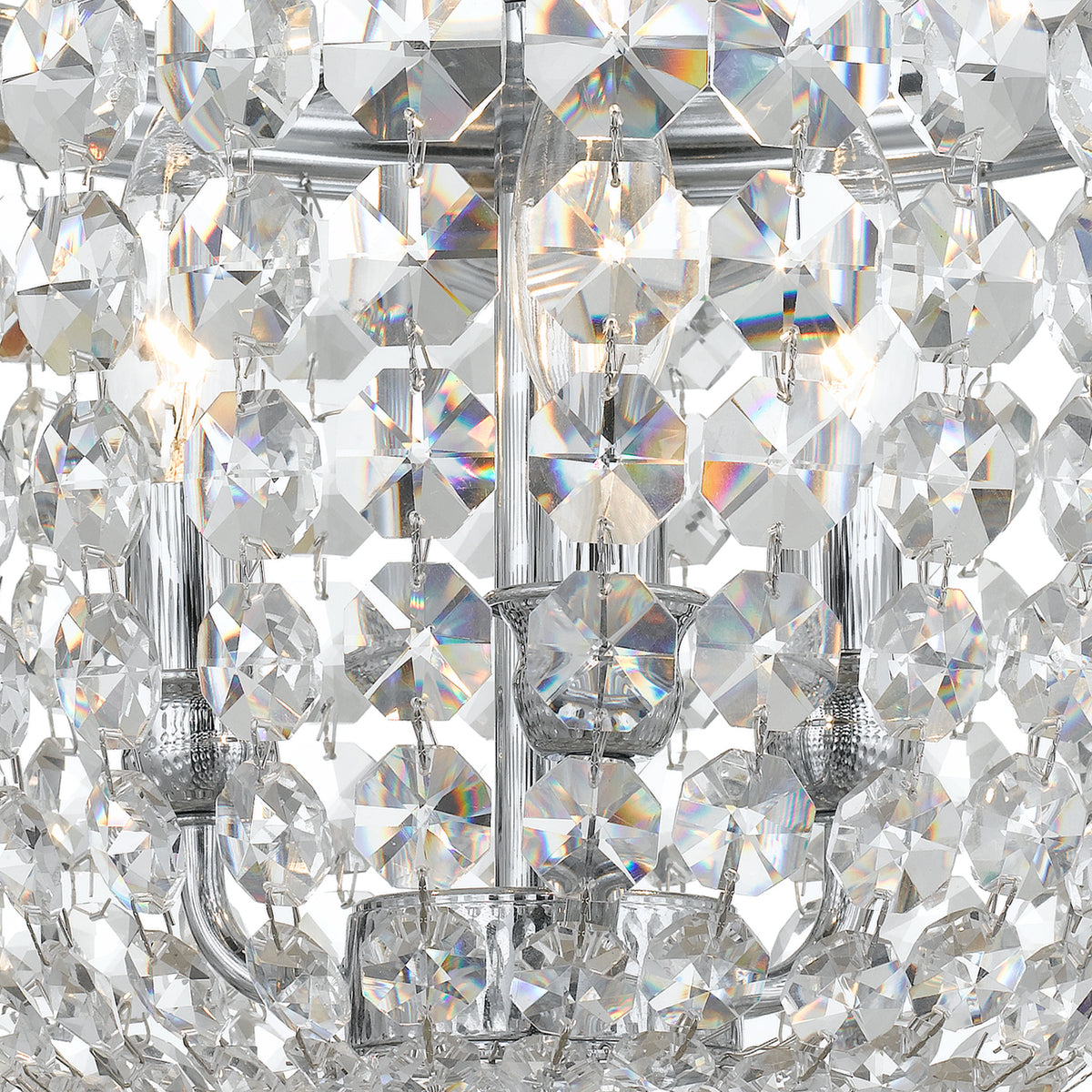 Archer Three Light Semi Flush Mount in Polished Chrome