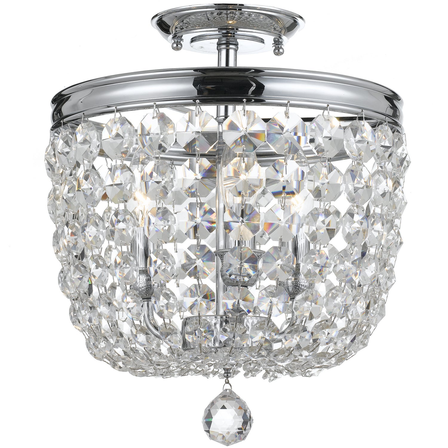 Archer Three Light Semi Flush Mount in Polished Chrome