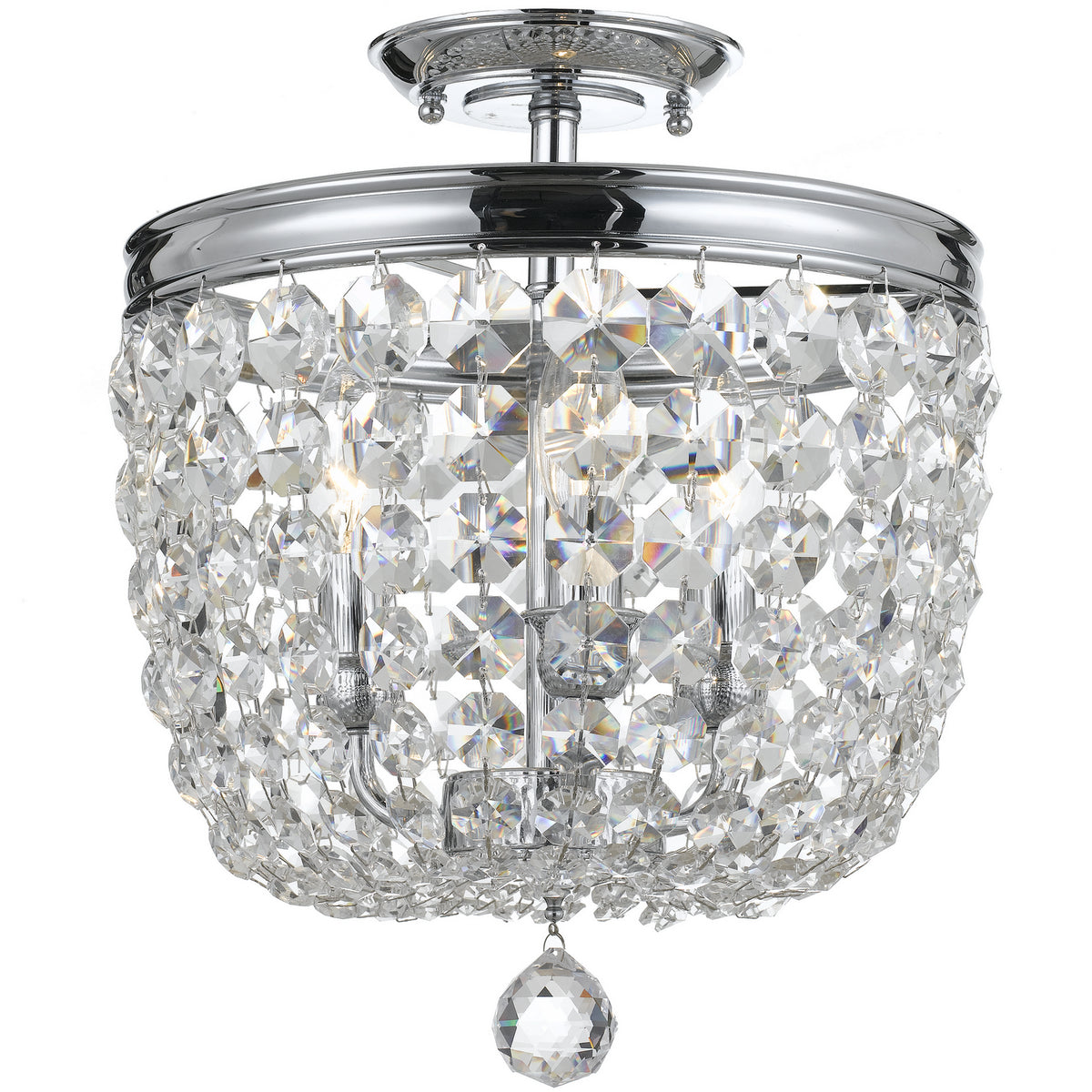 Archer Three Light Semi Flush Mount in Polished Chrome