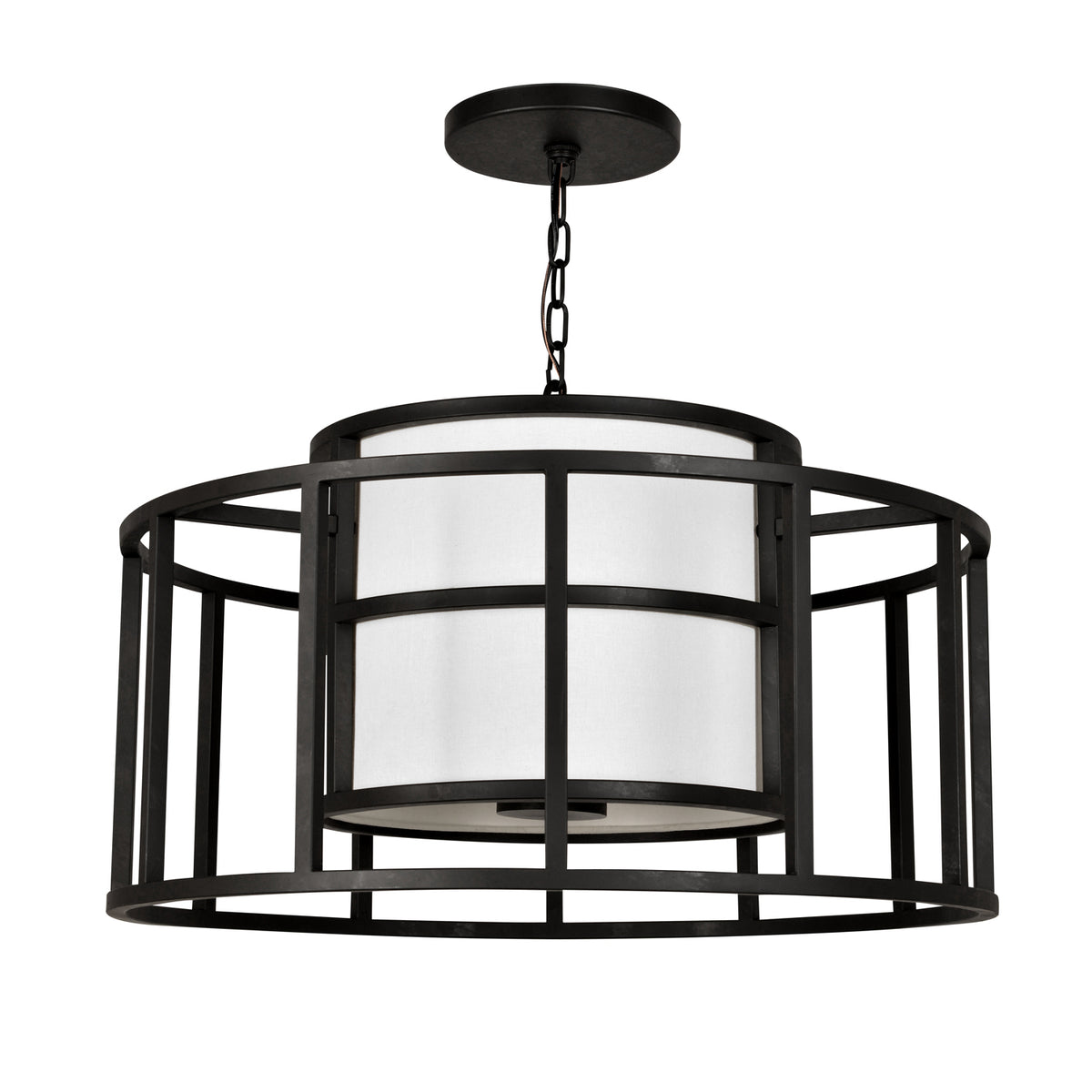 Hulton Five Light Chandelier in Matte Black