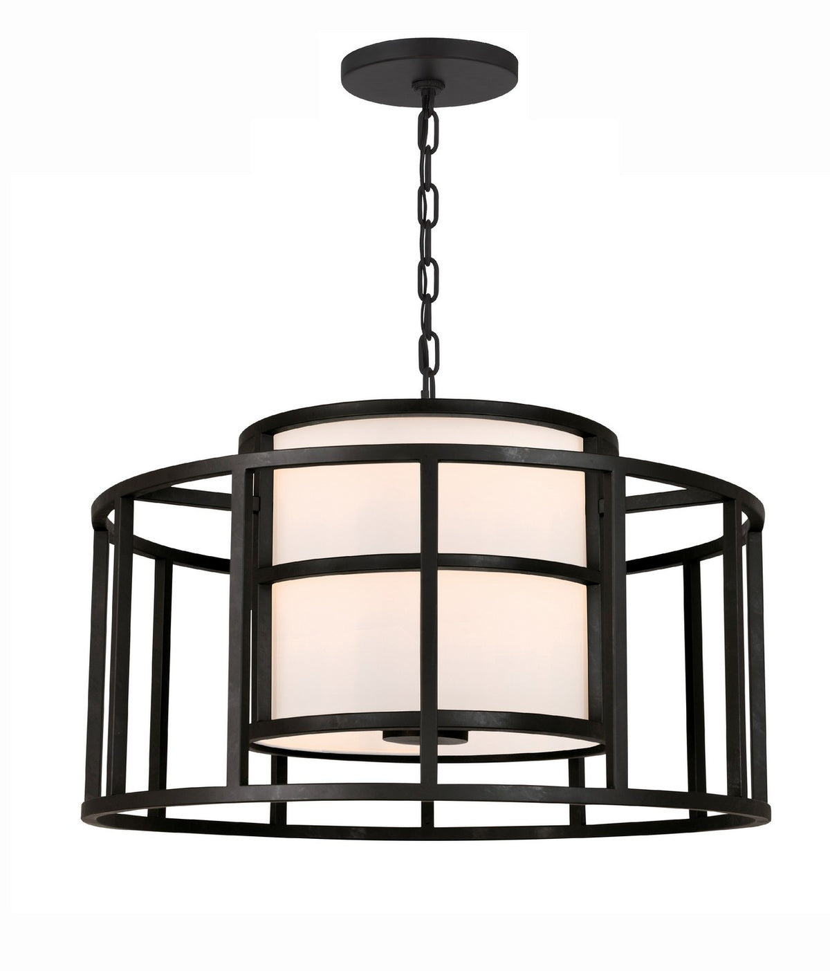 Hulton Five Light Chandelier in Matte Black