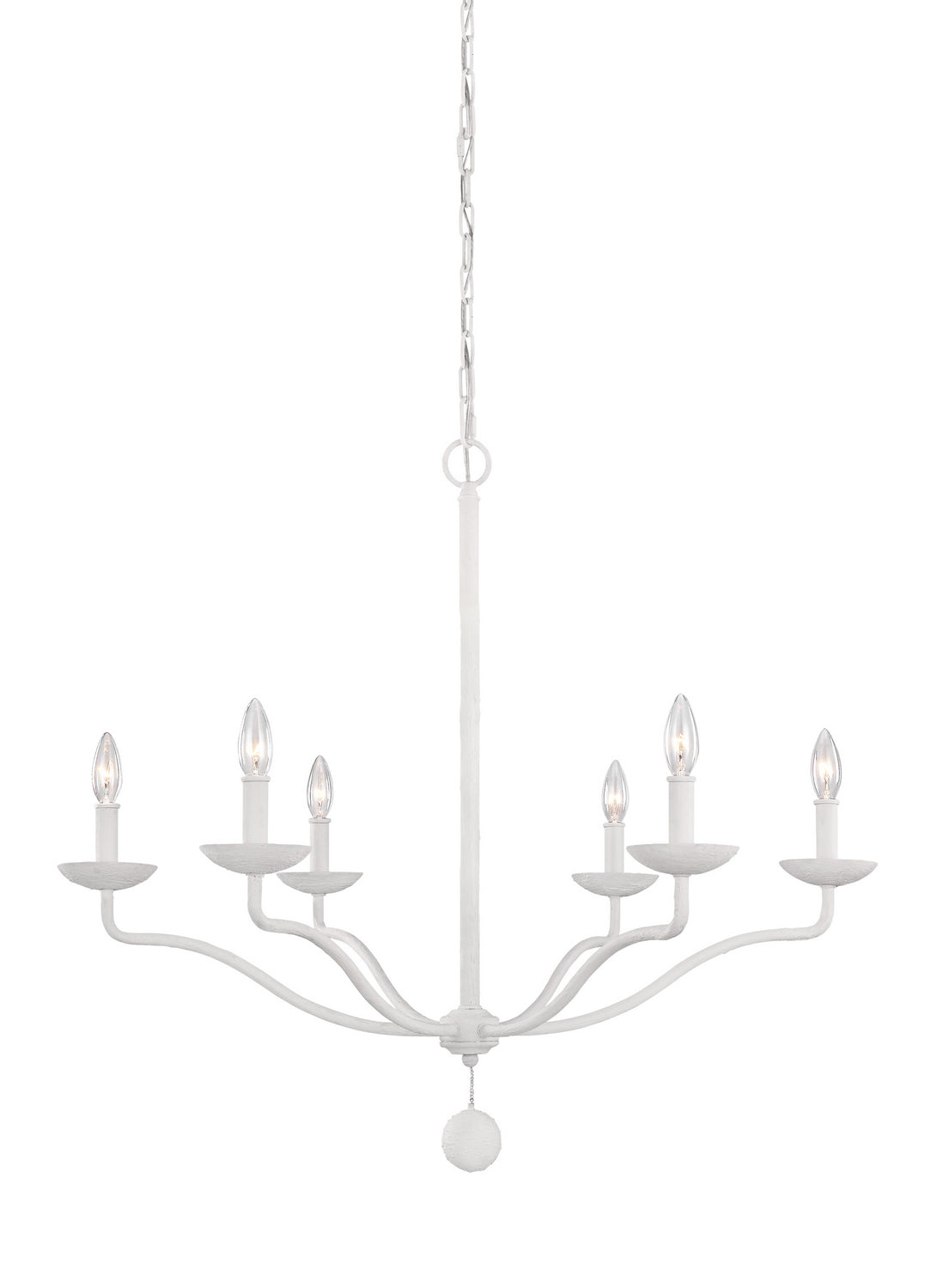 Annie Six Light Chandelier in Plaster White