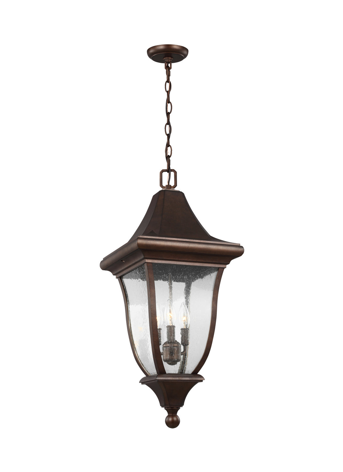 Suspension extérieure Oakmont à trois lumières en bronze patiné