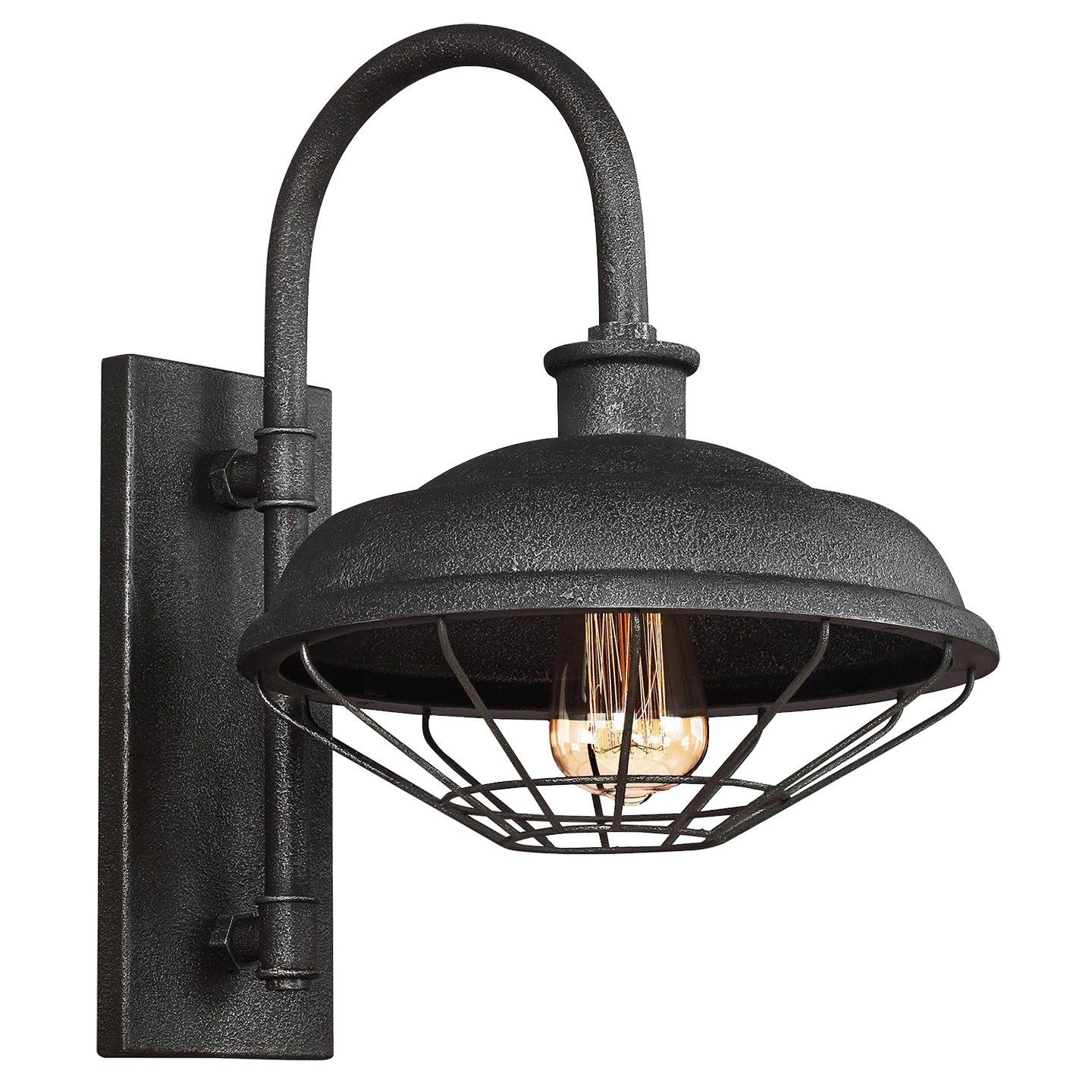 Applique murale extérieure Lennex One Light en métal gris ardoise