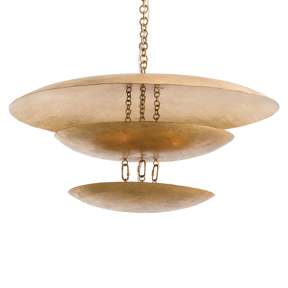 Florko Eight Light Chandelier in Gold Leaf