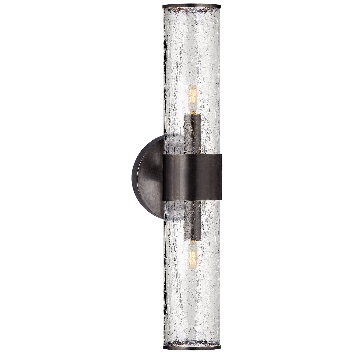 Liaison Medium Sconce in Bronze with Crackle Glass
