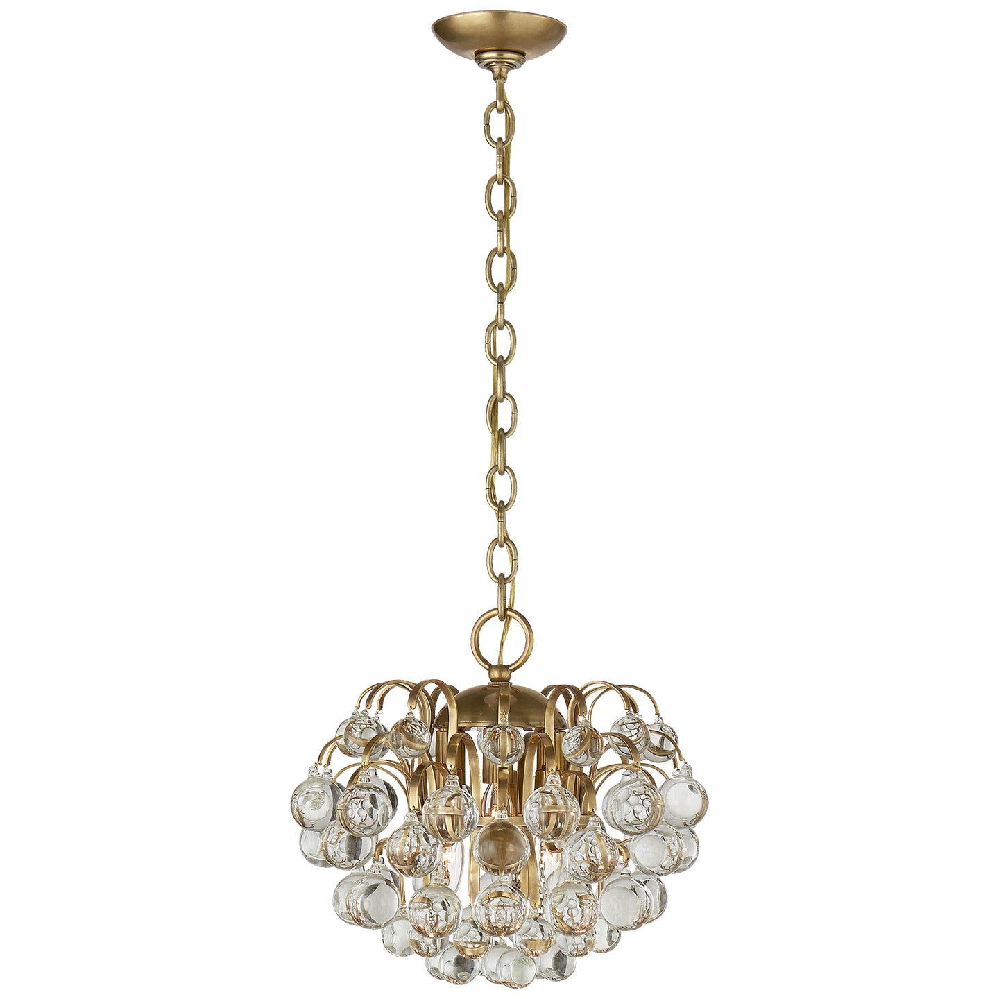 Bellvale Small Chandelier in Hand-Rubbed Antique Brass with Crystal. ARN 5122HAB-CG