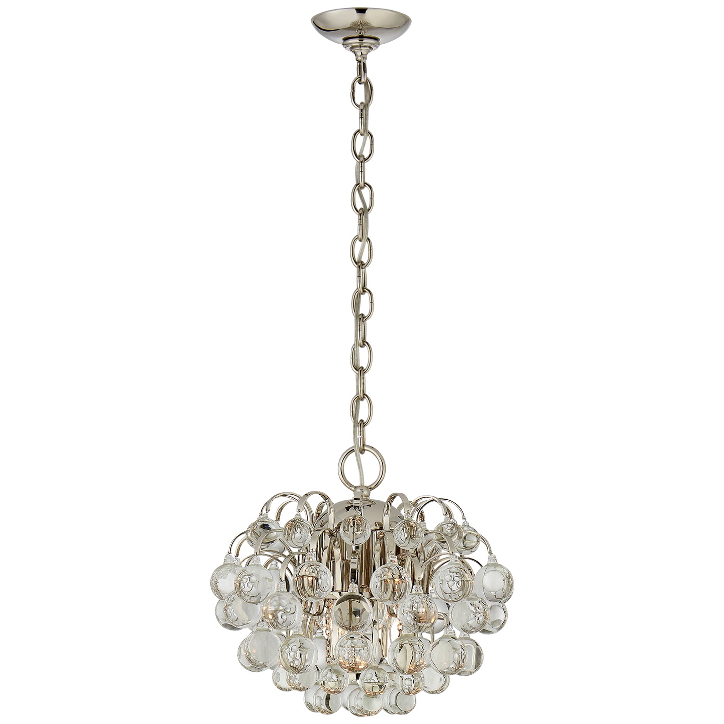 Bellvale Small Chandelier in Polished Nickel with Crystal