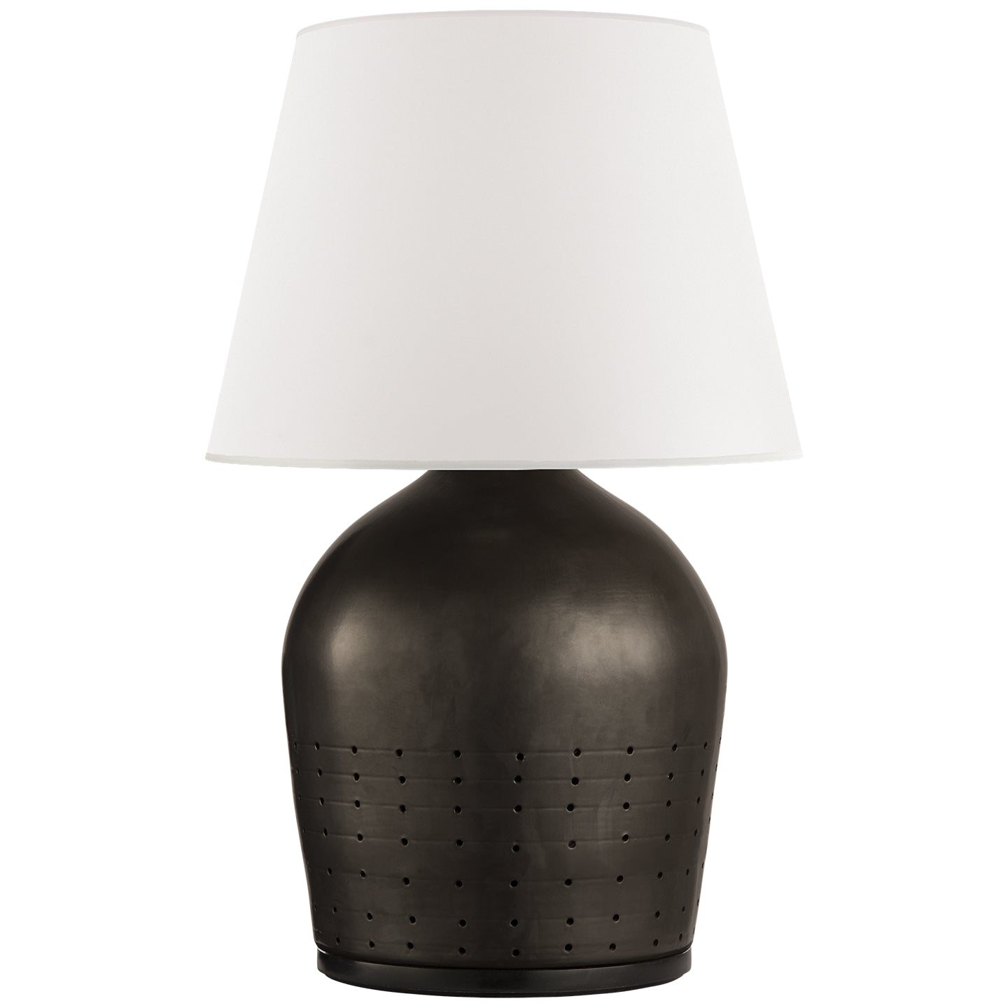 Halifax Small Table Lamp in Black Ceramic with White Paper Shade
