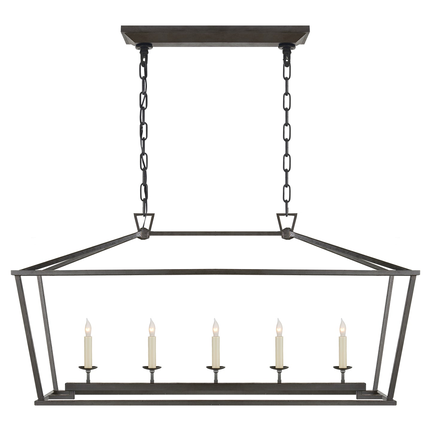 Darlana Medium Linear Lantern in Polished Nickel