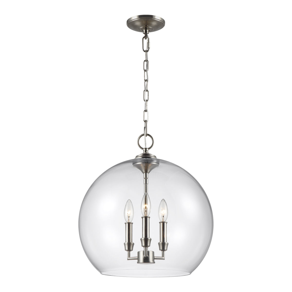 Lawler Three Light Pendant in Satin Nickel