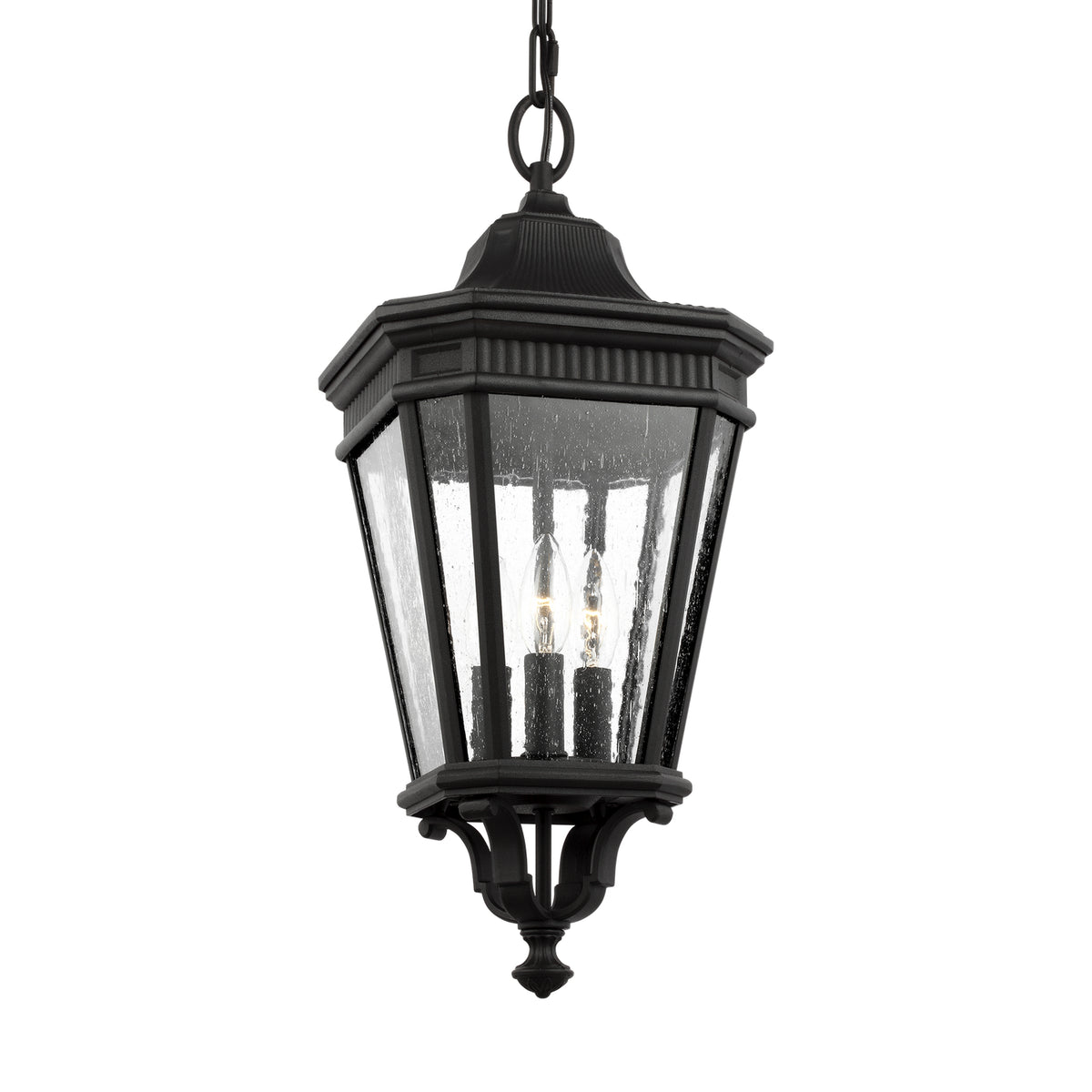 Cotswold Lane Three Light Hanging Lantern in Black
