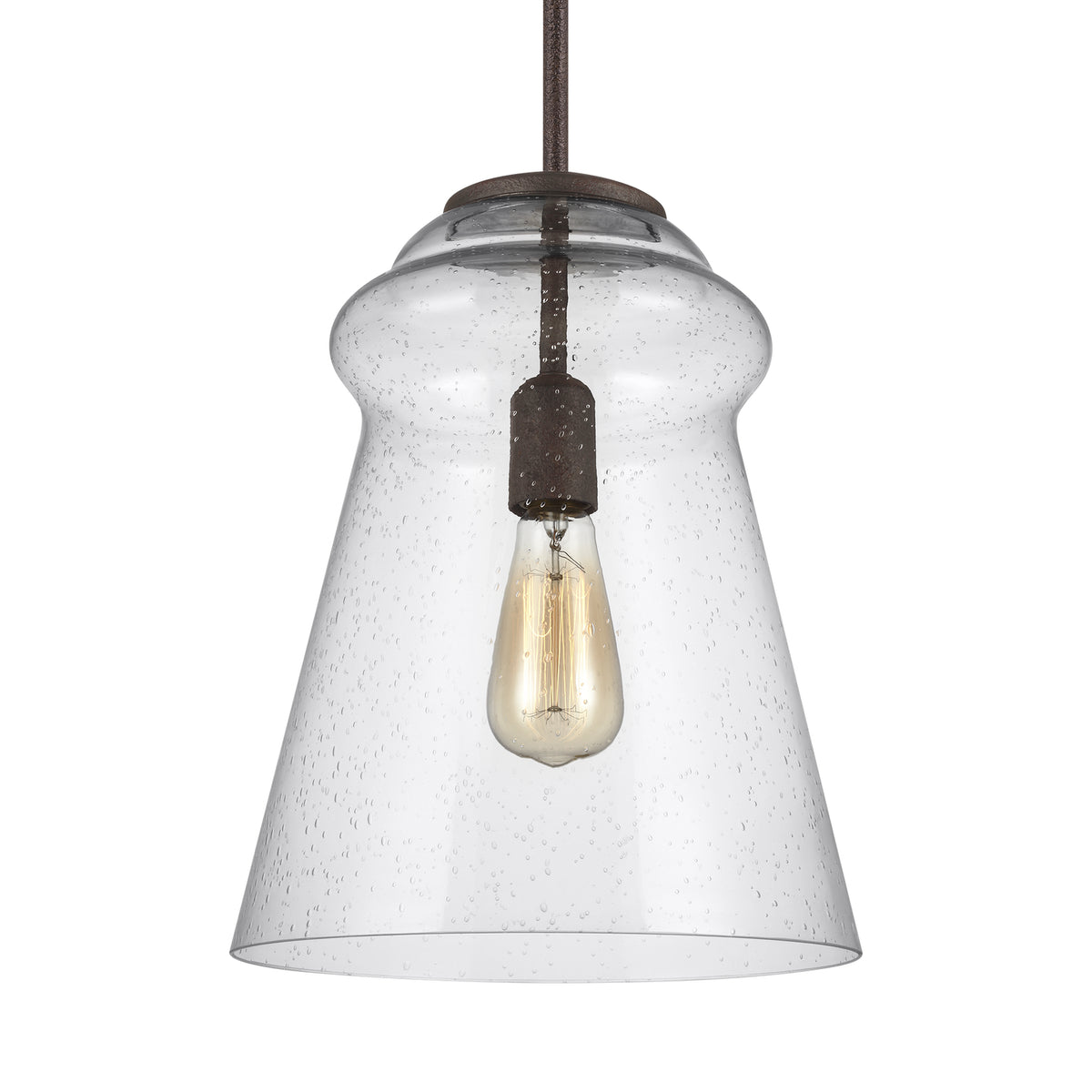 Loras One Light Pendant in Dark Weathered Iron