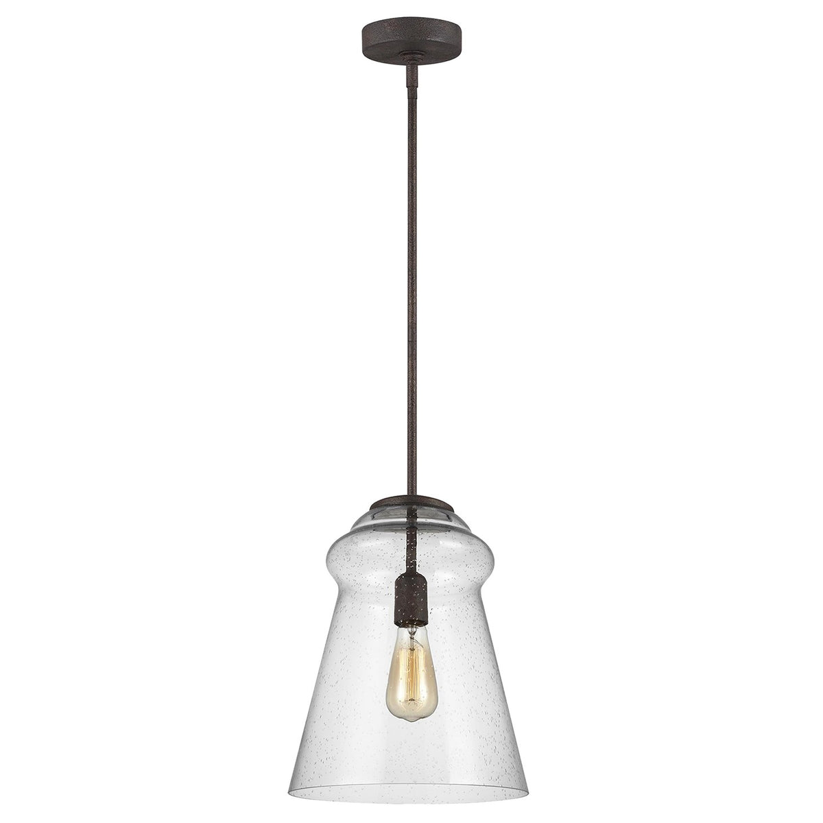 Loras One Light Pendant in Dark Weathered Iron