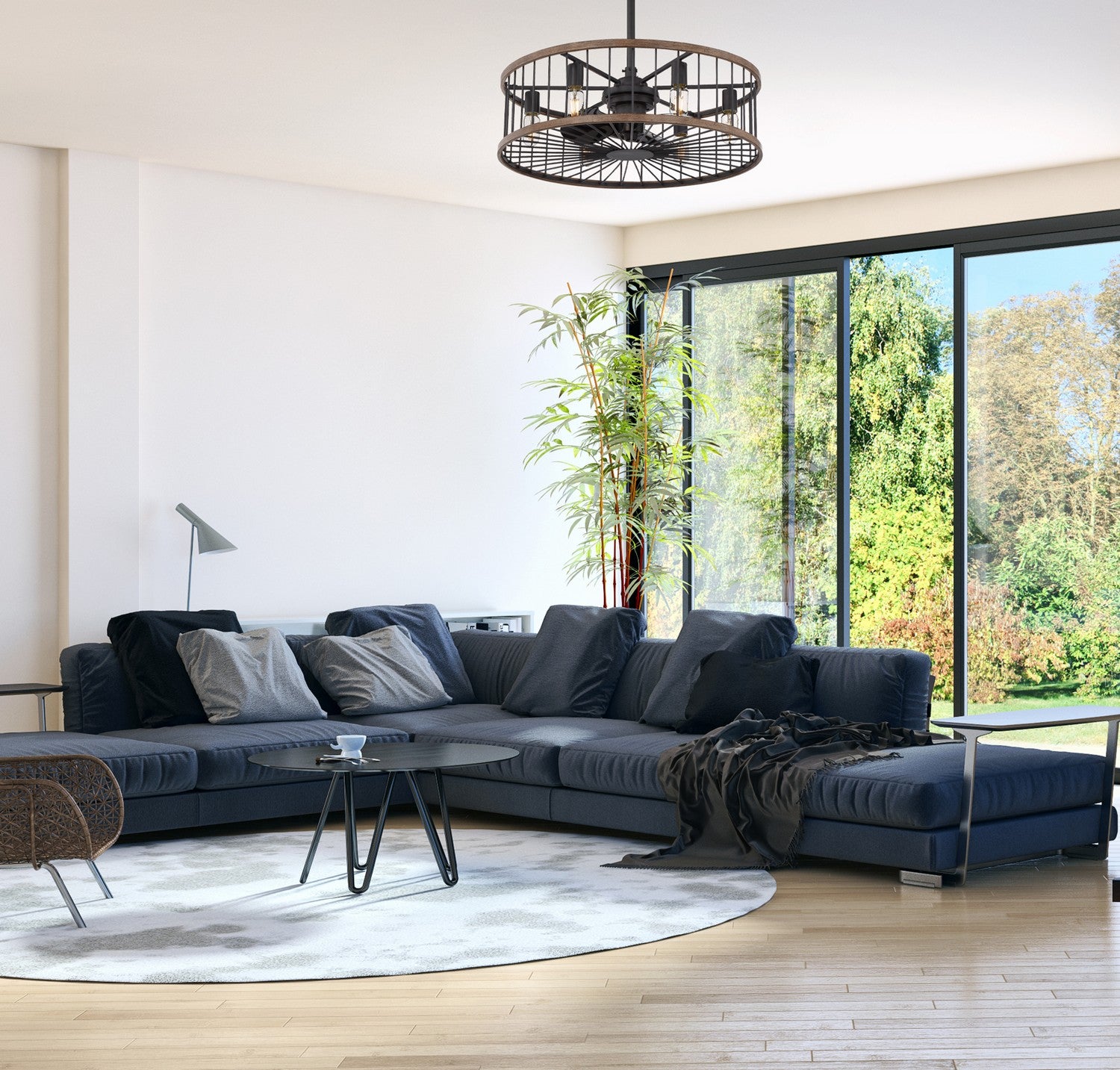 Lustre ventilateur Kona à DEL en Sapelli
