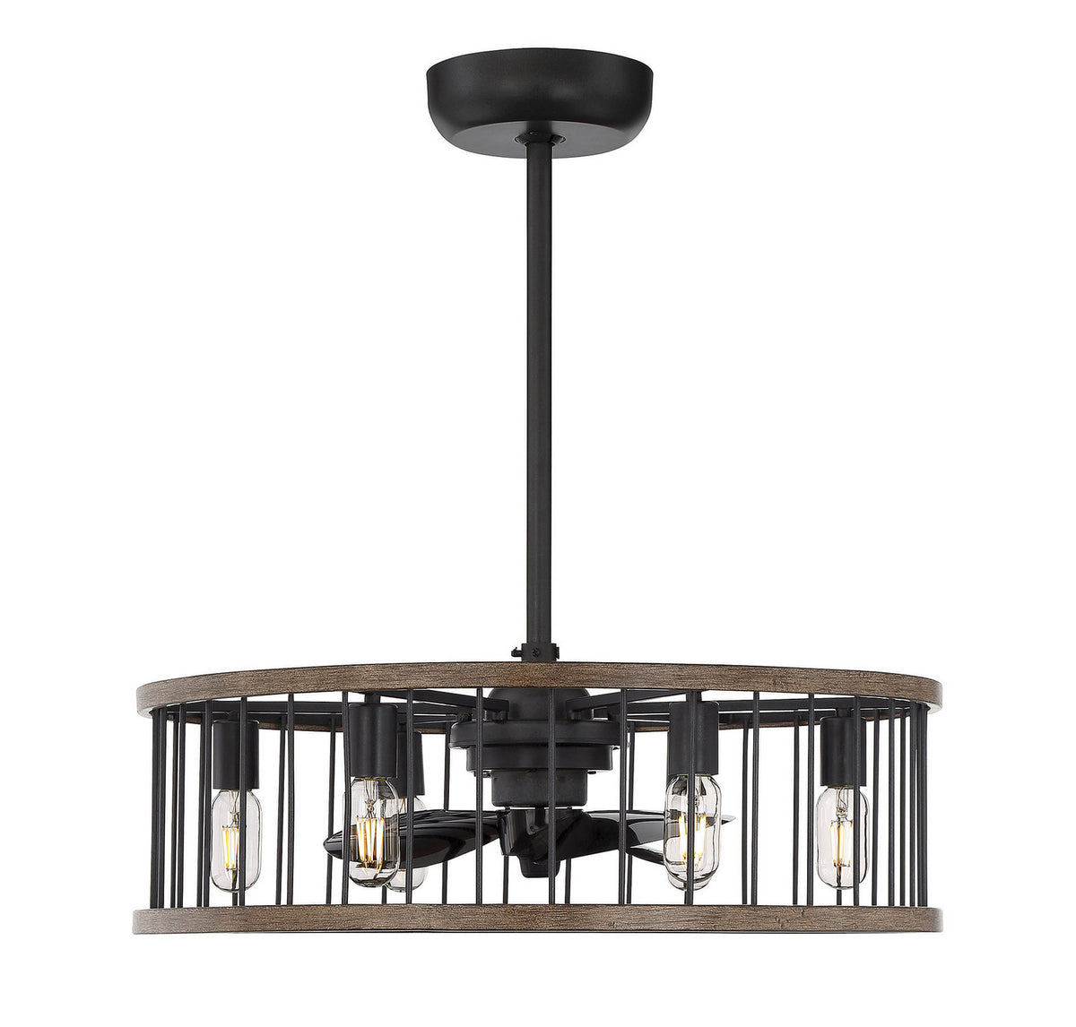 Lustre ventilateur Kona à DEL en Sapelli