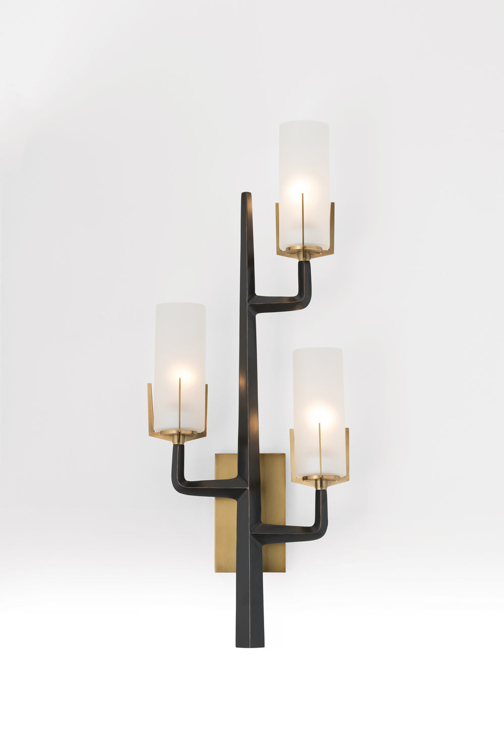 Griffin Three Light Wall Sconce in Antique Brass