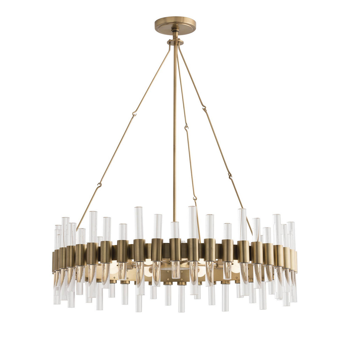 Haskell Eight Light Chandelier in Antique Brass