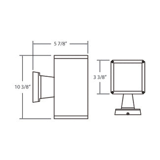ARCHITECTURAL OUTDOOR OUTDR, WLLMNT, 50W GU10, SQ, UPDN in Grey