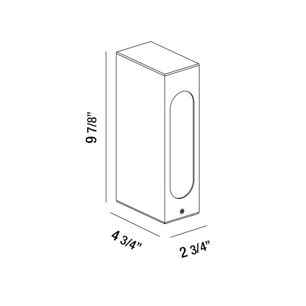 ARCHITECTURAL OUTDOOR LED BOLLARD,1X7W,10IN,GRAPHITE in Graphite Grey