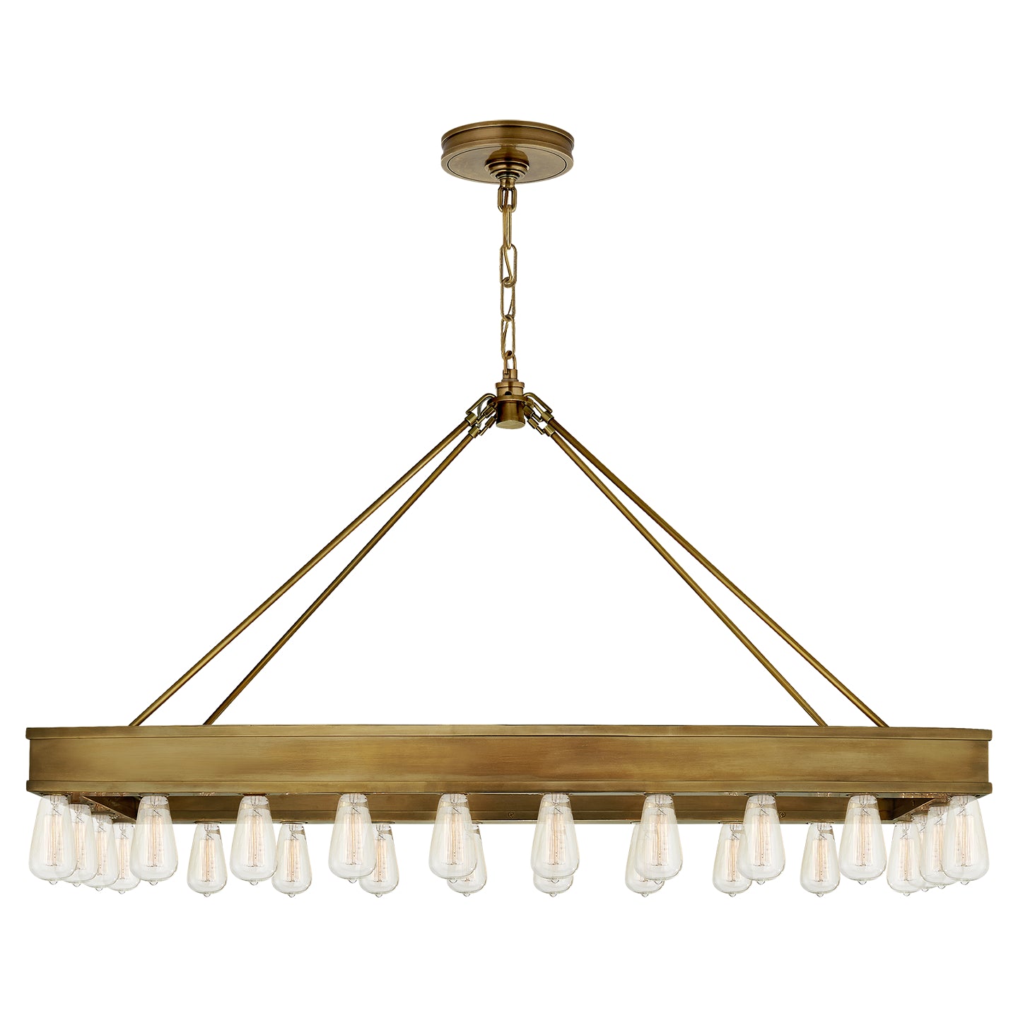 Suspension Roark 24 lumières en laiton naturel