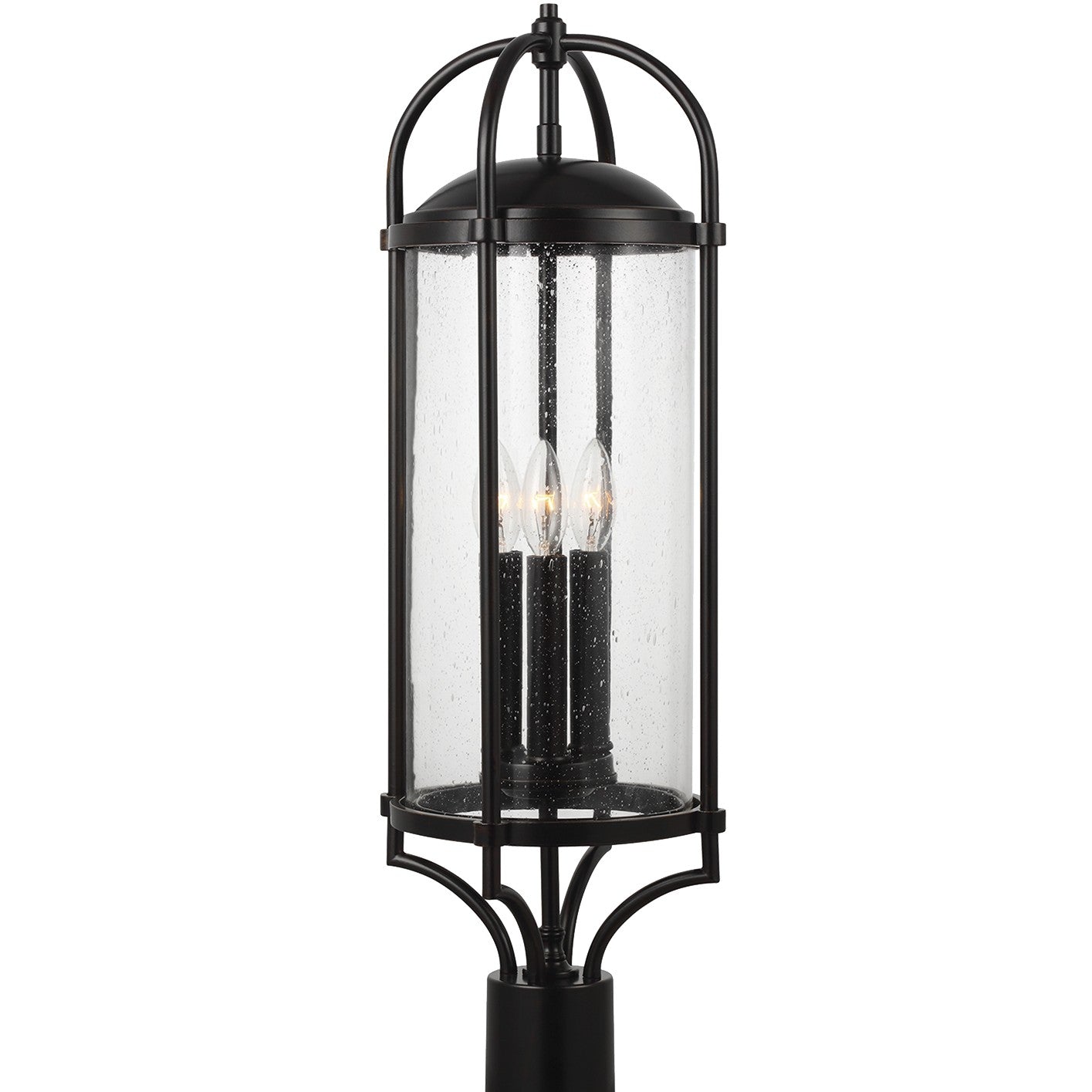 Lanterne Dakota à trois lumières pour poteau/pilier, couleur expresso