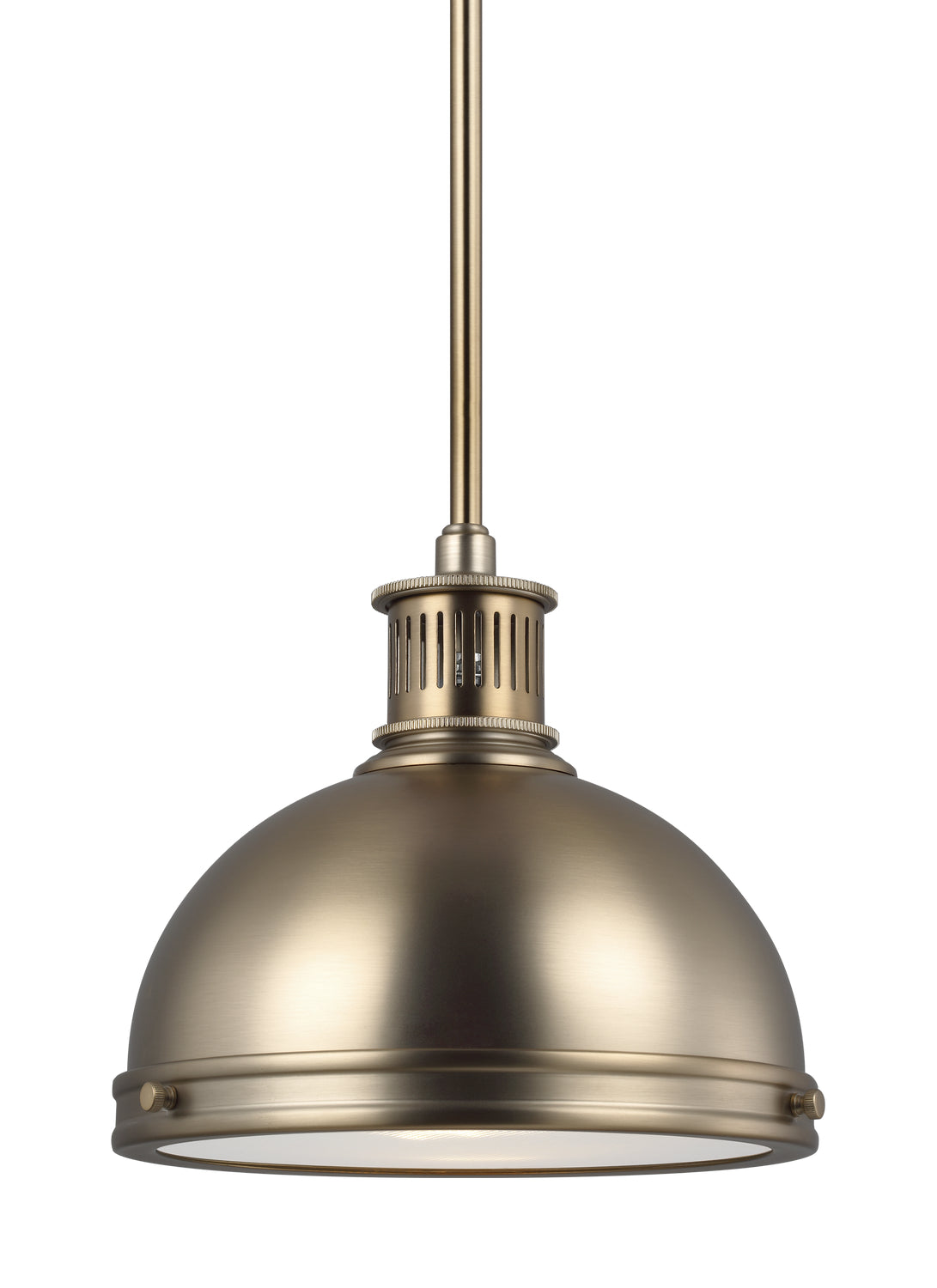 Pratt Street Metal One Light Pendant in Satin Brass