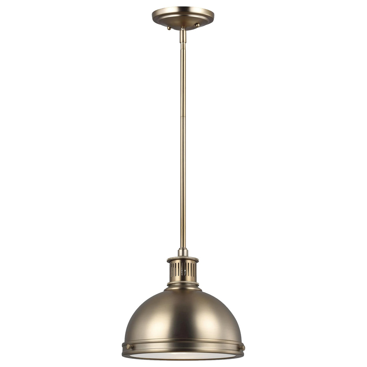 Pratt Street Metal One Light Pendant in Satin Brass