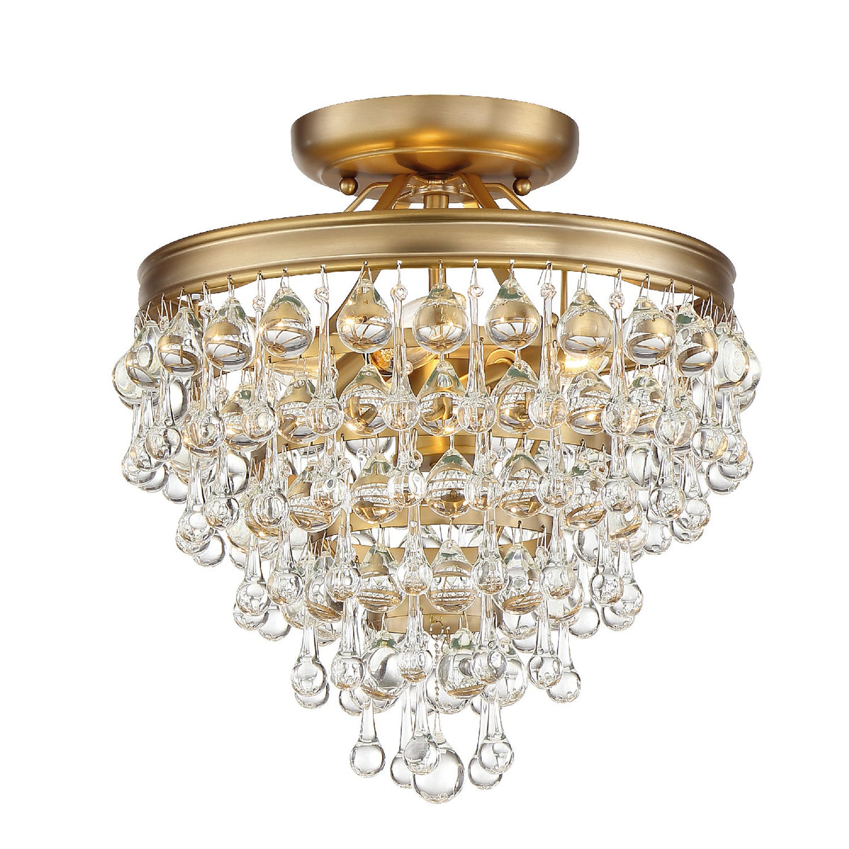Calypso Three Light Semi Flush Mount in Vibrant Gold