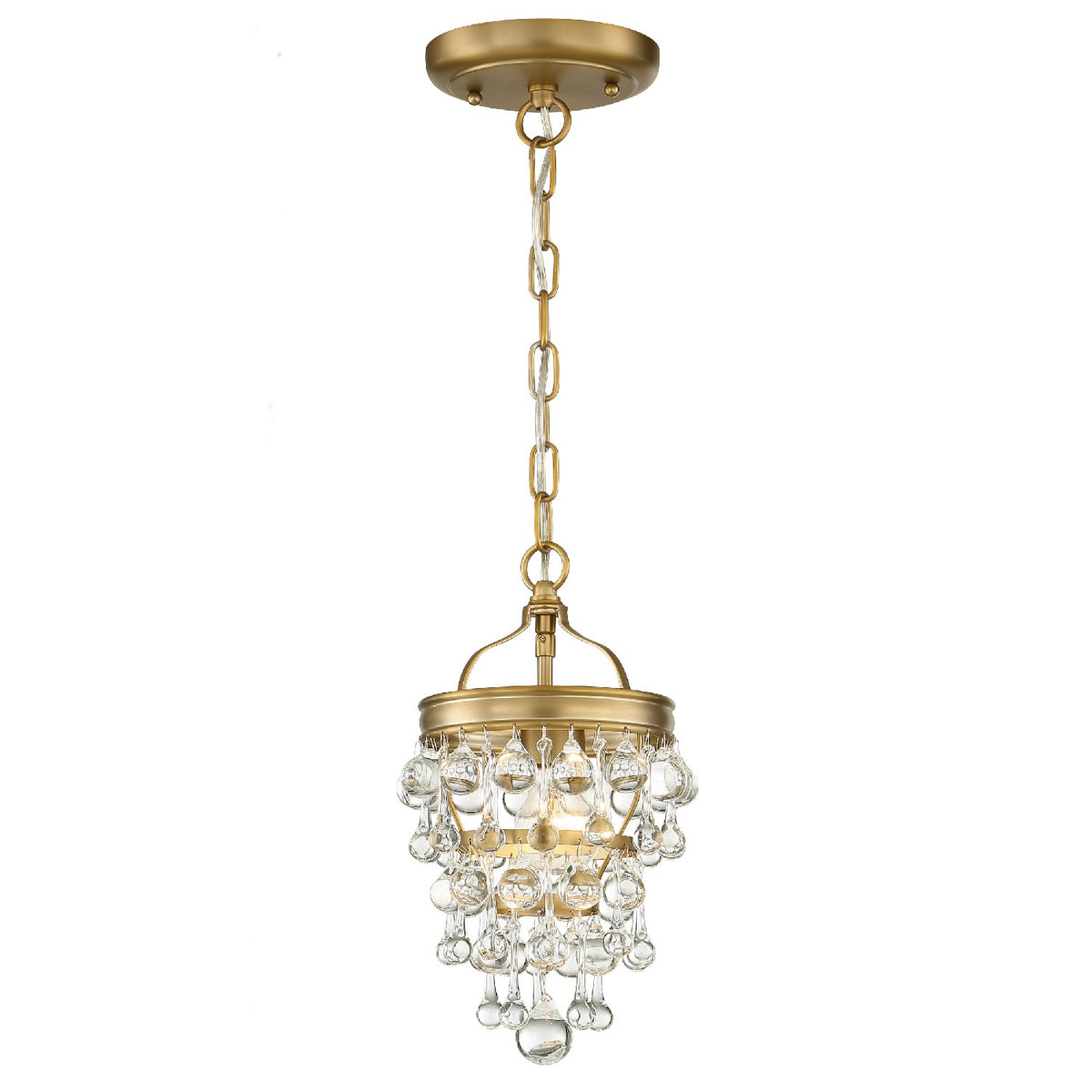Calypso One Light Mini Chandelier in Vibrant Gold