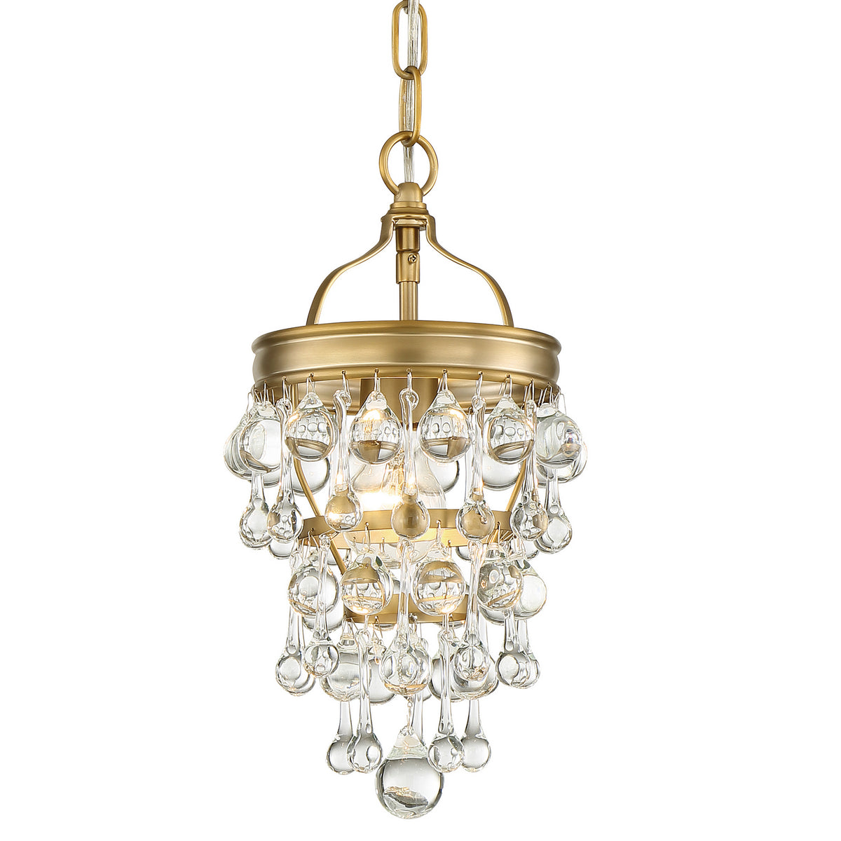 Calypso One Light Mini Chandelier in Vibrant Gold