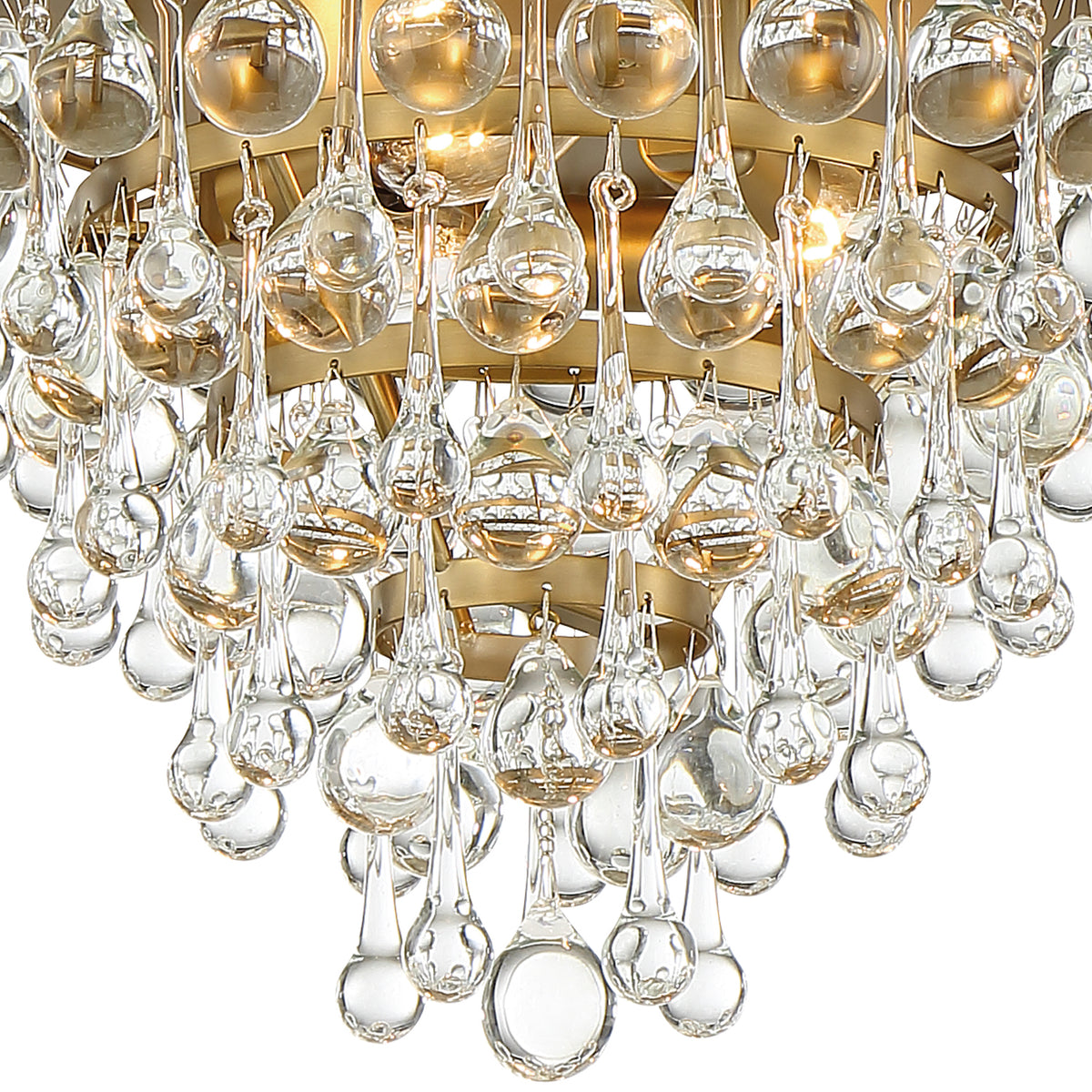 Calypso Three Light Flush Mount in Vibrant Gold