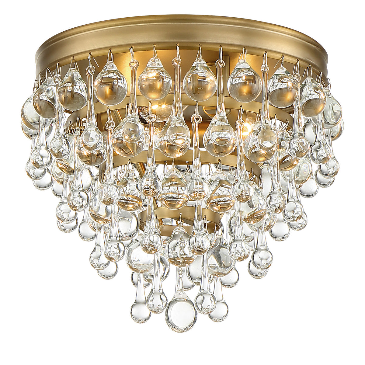 Calypso Three Light Flush Mount in Vibrant Gold