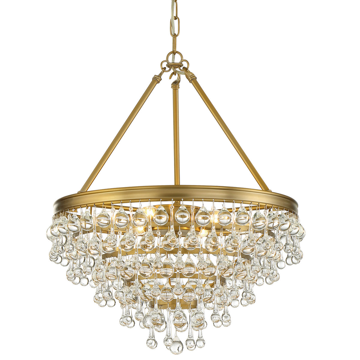 Calypso Six Light Chandelier in Vibrant Gold