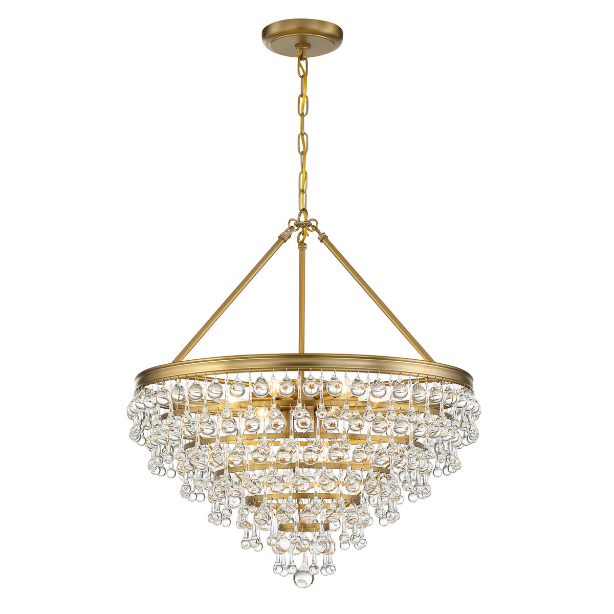 Calypso Eight Light Chandelier in Vibrant Gold