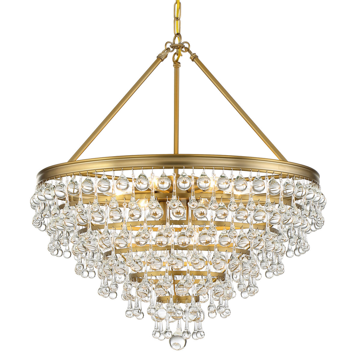 Calypso Eight Light Chandelier in Vibrant Gold