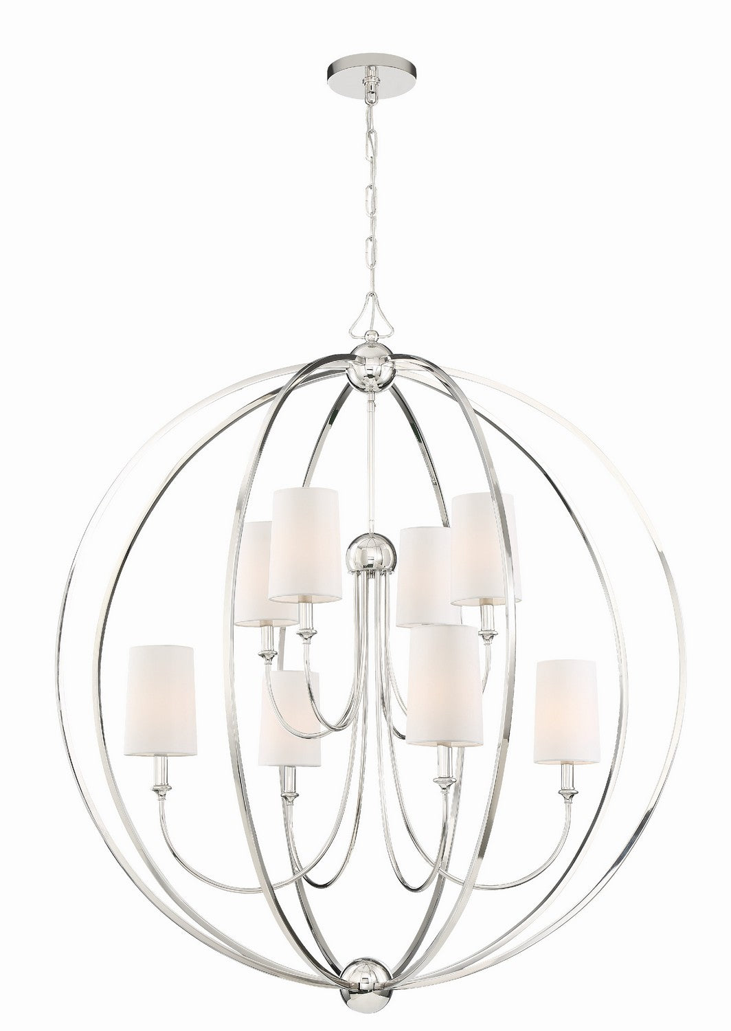 Sylvan Eight Light Chandelier in Polished Nickel