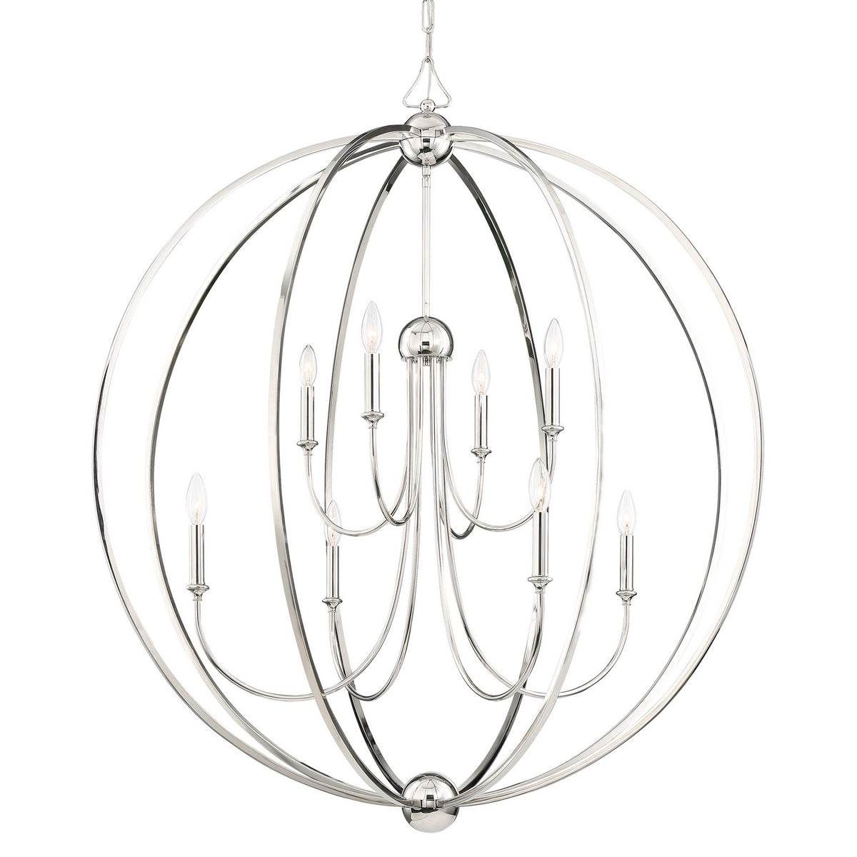 Sylvan Eight Light Chandelier in Polished Nickel