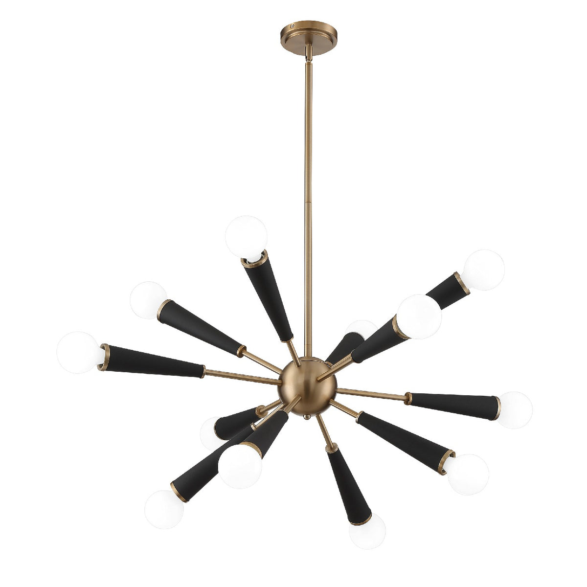 Zodiac 12 Light Chandelier in Aged Brass