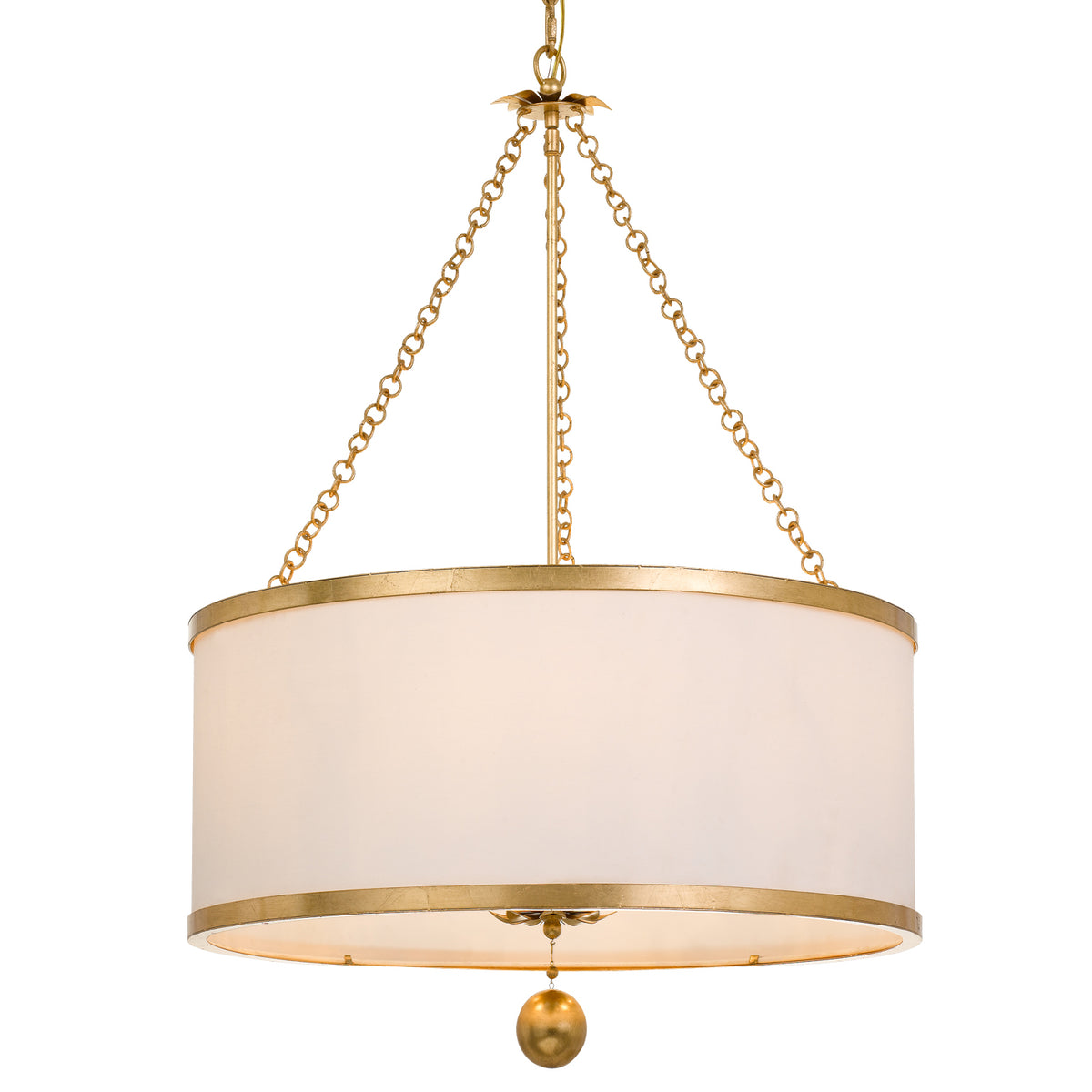 Broche Six Light Chandelier in Antique Gold