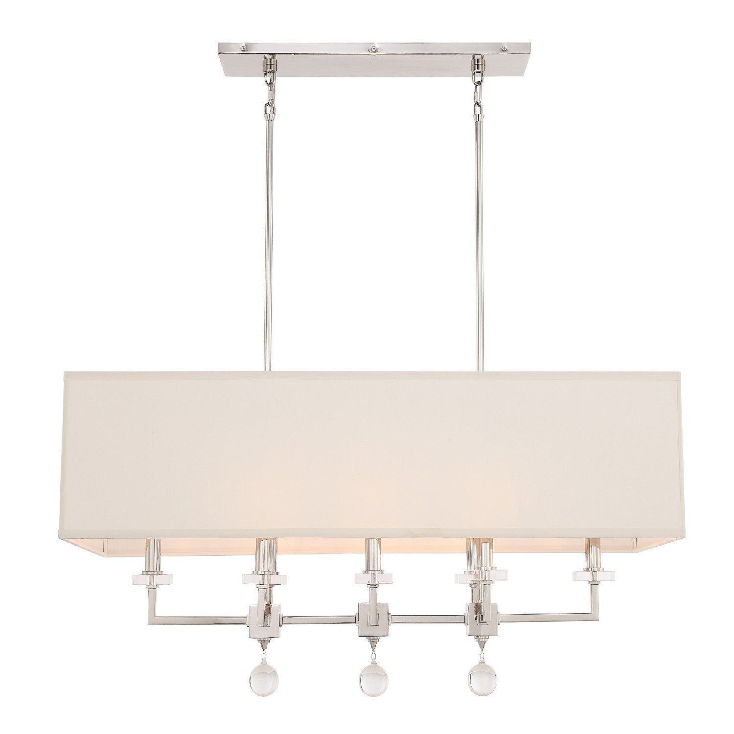 Paxton Eight Light Chandelier in Polished Nickel